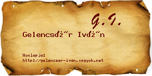 Gelencsér Iván névjegykártya